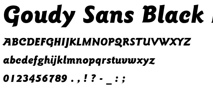 Goudy Sans Black Italic BT font