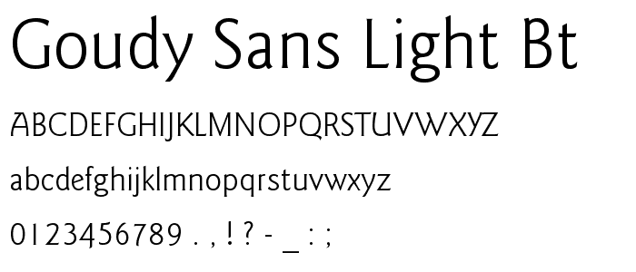 Goudy Sans Light BT font