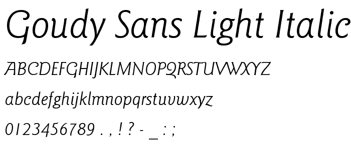 Goudy Sans Light Italic BT font