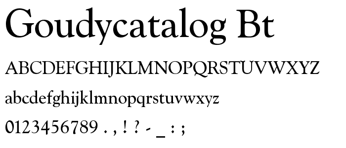 GoudyCatalog BT font