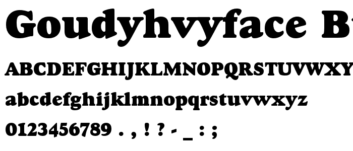 GoudyHvyface BT font