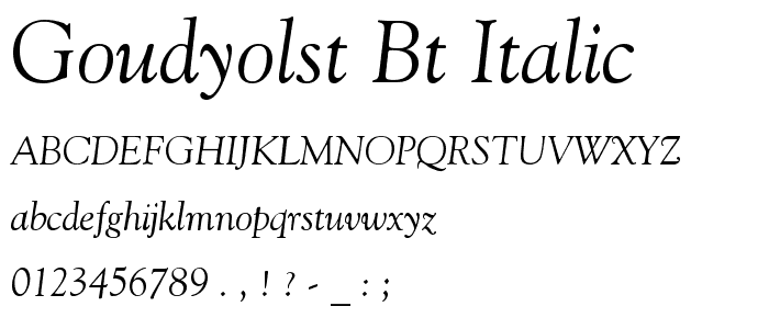 GoudyOlSt BT Italic font