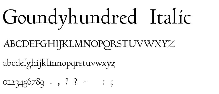 GoundyHundred Italic font