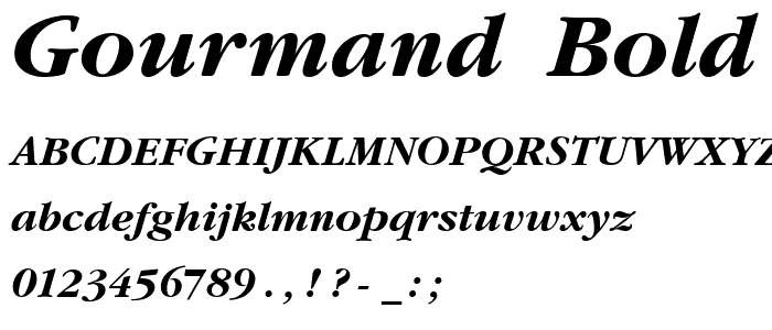 Gourmand  Bold Italic police