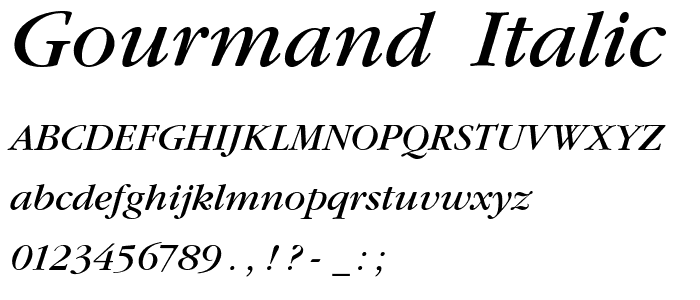 Gourmand  Italic police