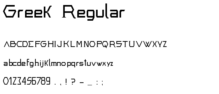 Greek Regular font