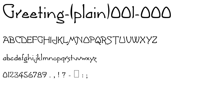 Greeting (Plain)001 000 font