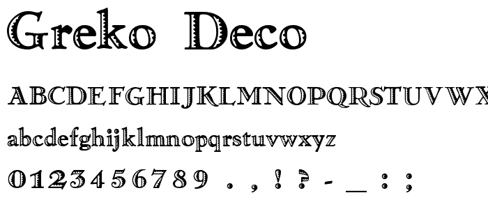 Greko Deco font