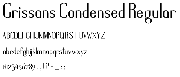 GrisSans Condensed Regular font