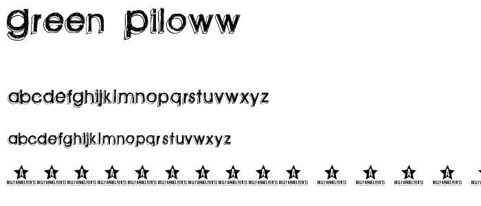 green piloww font