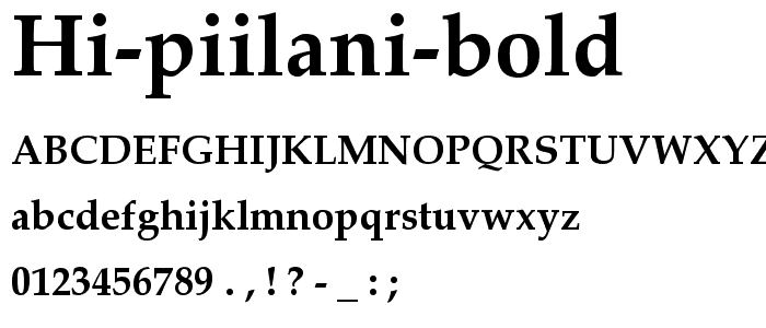 HI Piilani Bold font