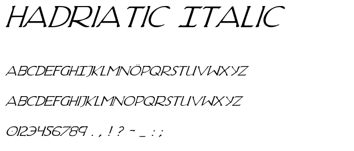 Hadriatic Italic font