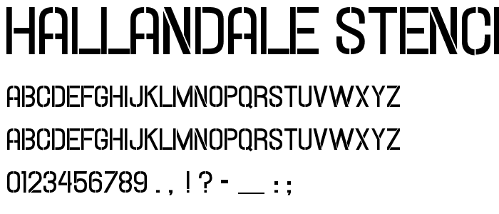 Hallandale Stencil Bold JL police