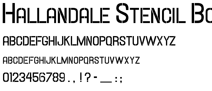 Hallandale Stencil Bold SC JL police