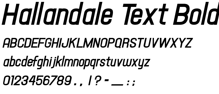 Hallandale Text Bold Italic JL police