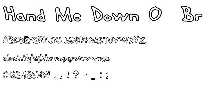 Hand Me Down O -BRK- font