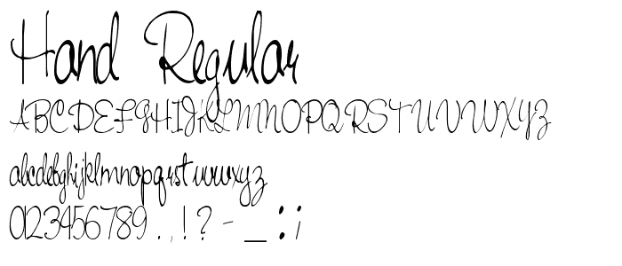 Hand Regular font