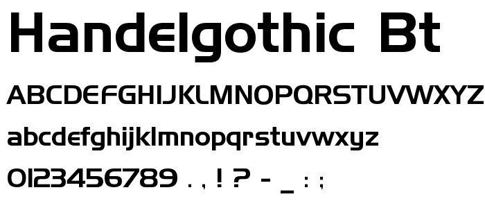 HandelGothic BT font