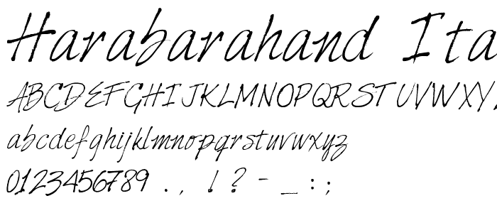 HarabaraHand Italic police