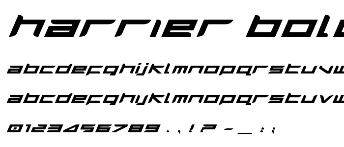 Harrier Bold Expanded Italic police