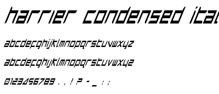 Harrier Condensed Italic police