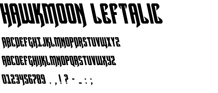 Hawkmoon Leftalic font