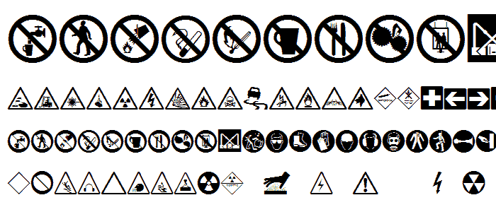 Hazard Signs font