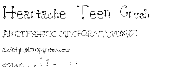 Heartache Teen Crush font