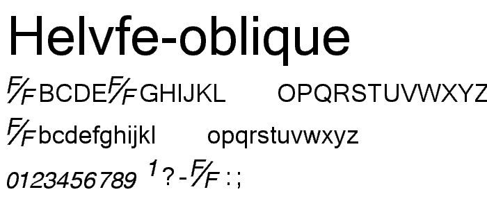 HelvFE-Oblique font