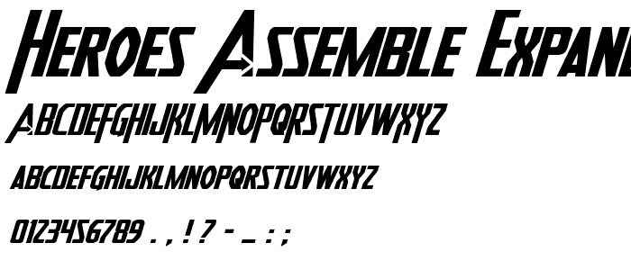 Heroes Assemble Expanded Italic police