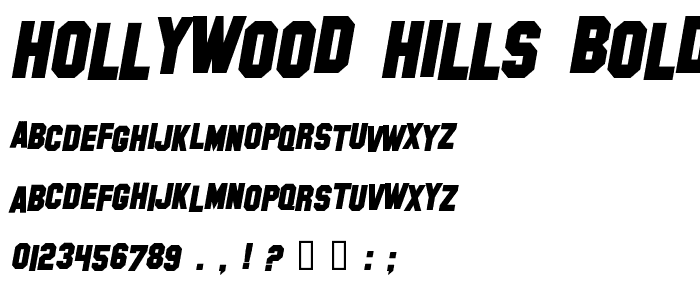 Hollywood Hills Bold Italic police