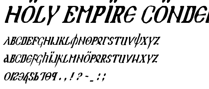 Holy Empire Condensed Italic police