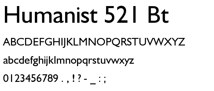 Humanist 521 BT font