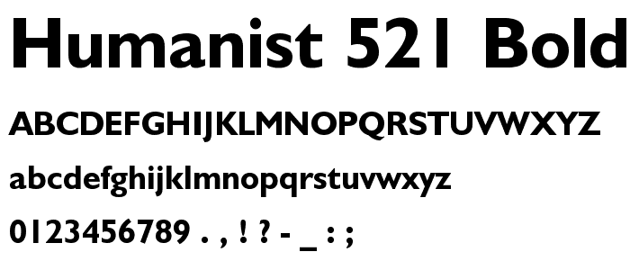 Humanist 521 Bold BT font