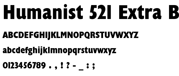 Humanist 521 Extra Bold Condensed BT font