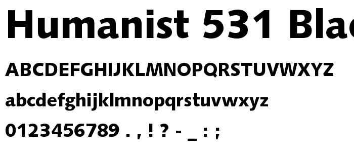 Humanist 531 Black BT font