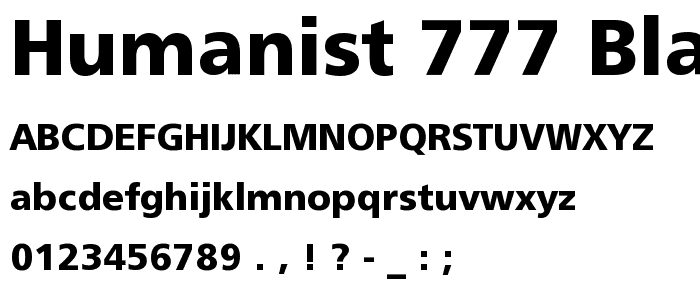 Humanist 777 Black BT font