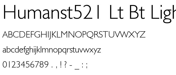 Humanst521 Lt BT Light font