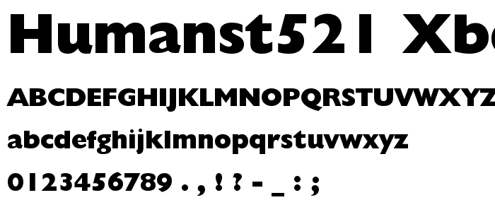 Humanst521 XBd BT Extra Bold font