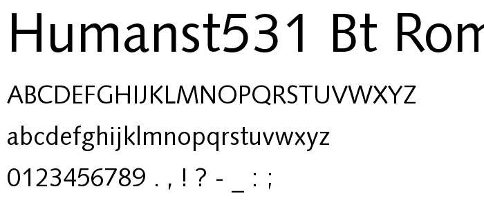 Humanst531 BT Roman font