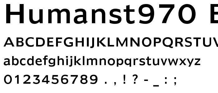 Humanst970 BT Roman font