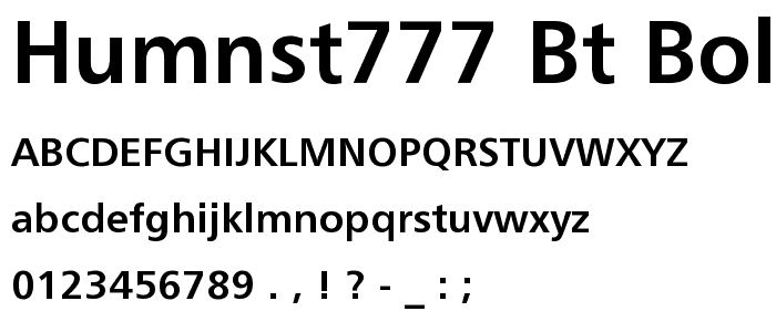 Humnst777 BT Bold police