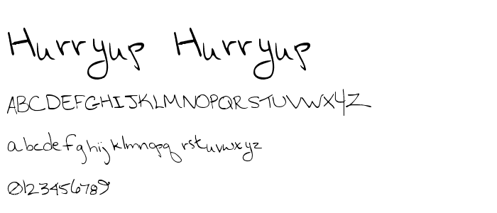 Hurryup Hurryup font