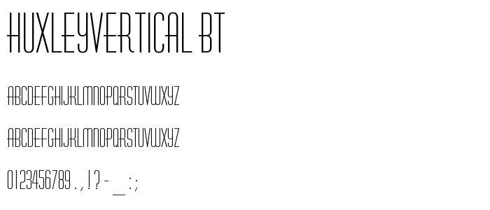 HuxleyVertical BT font