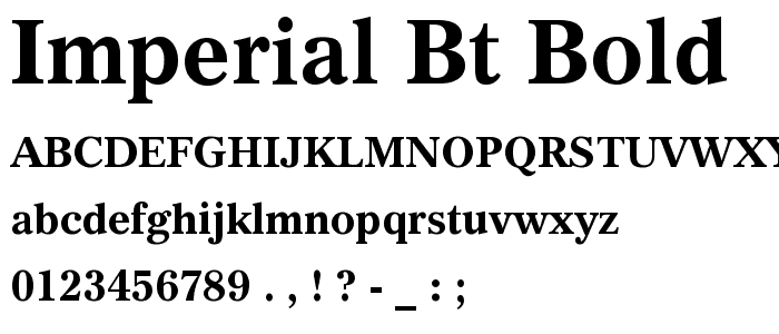 Imperial BT Bold font