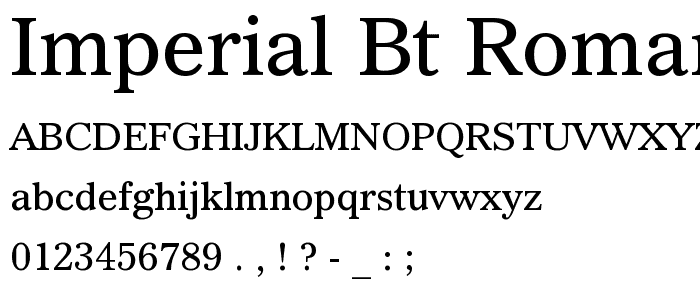 Imperial BT Roman font