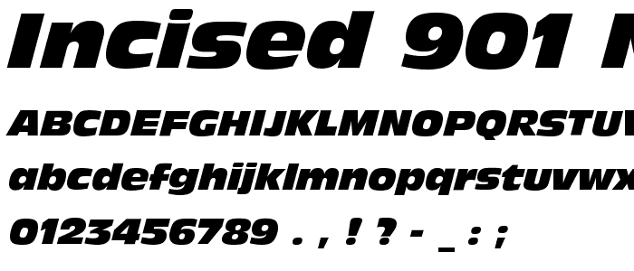 Incised 901 Nord Italic BT font