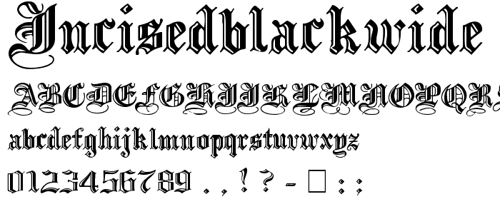 IncisedBlackWide Normal font