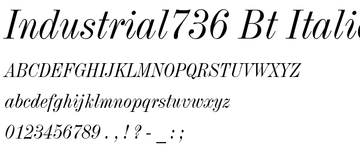 Industrial736 BT Italic font