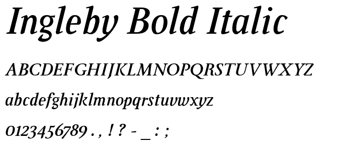 Ingleby Bold Italic font